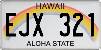 HI license plate EJX321