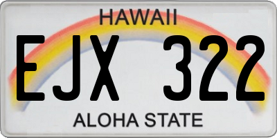 HI license plate EJX322