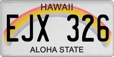 HI license plate EJX326