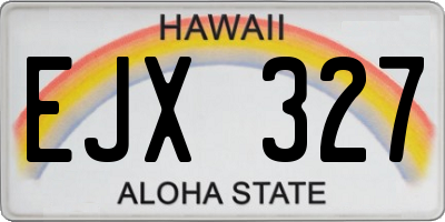 HI license plate EJX327