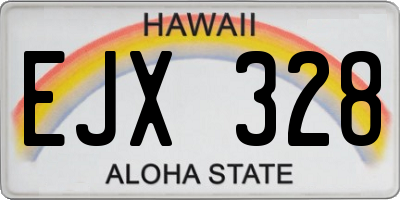 HI license plate EJX328