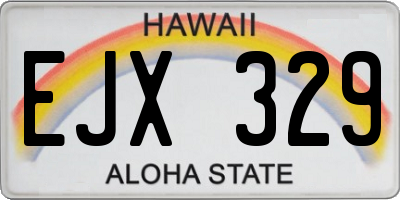 HI license plate EJX329