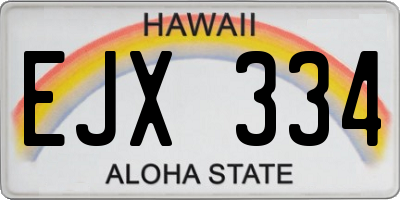 HI license plate EJX334
