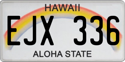HI license plate EJX336