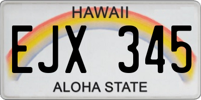 HI license plate EJX345