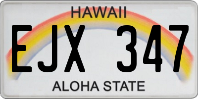 HI license plate EJX347