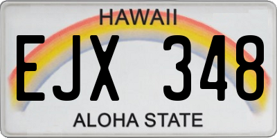 HI license plate EJX348