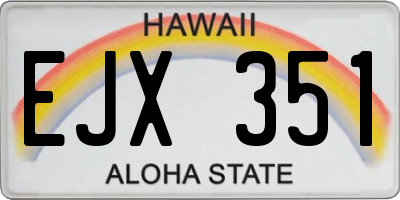 HI license plate EJX351