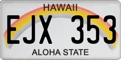 HI license plate EJX353