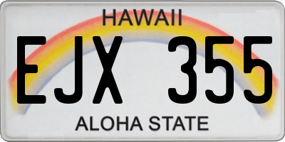 HI license plate EJX355