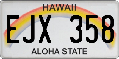 HI license plate EJX358