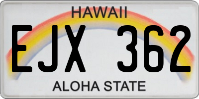HI license plate EJX362