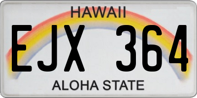 HI license plate EJX364