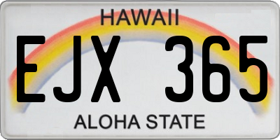 HI license plate EJX365