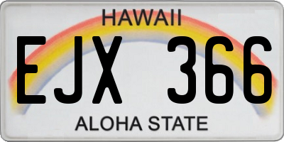 HI license plate EJX366
