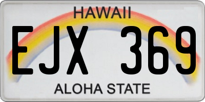 HI license plate EJX369