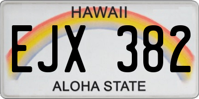 HI license plate EJX382