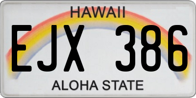 HI license plate EJX386