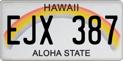 HI license plate EJX387