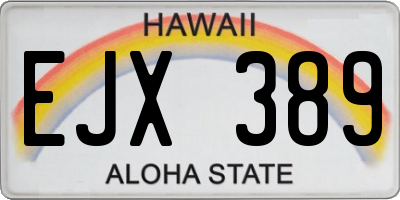 HI license plate EJX389