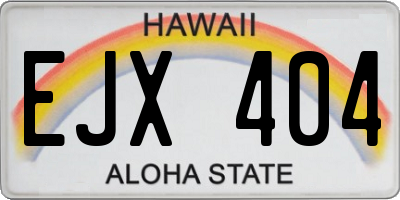 HI license plate EJX404