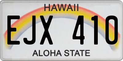 HI license plate EJX410