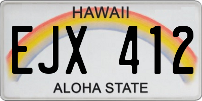 HI license plate EJX412
