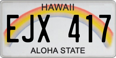 HI license plate EJX417
