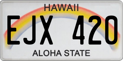HI license plate EJX420