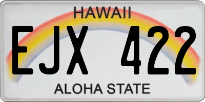 HI license plate EJX422