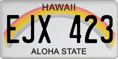 HI license plate EJX423