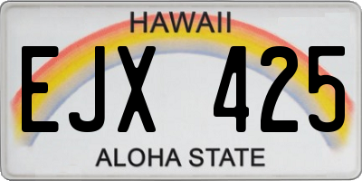 HI license plate EJX425