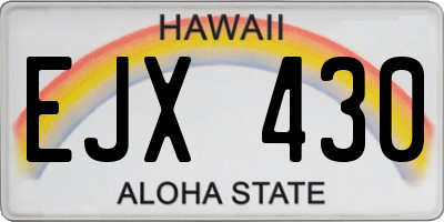 HI license plate EJX430
