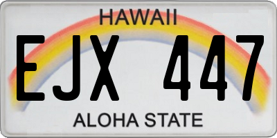 HI license plate EJX447