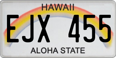 HI license plate EJX455