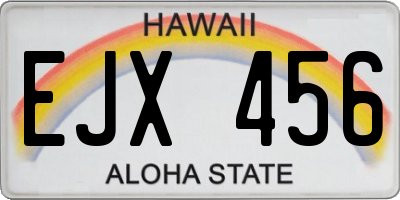HI license plate EJX456