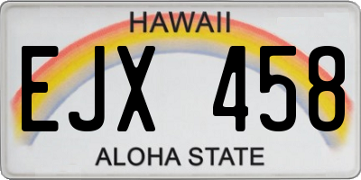 HI license plate EJX458