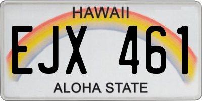 HI license plate EJX461