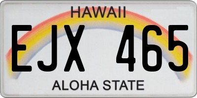 HI license plate EJX465
