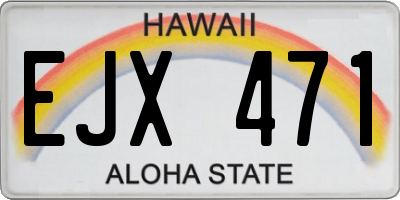 HI license plate EJX471