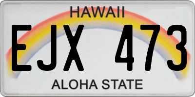 HI license plate EJX473