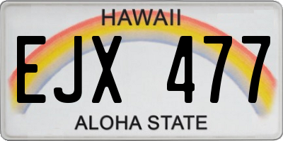 HI license plate EJX477