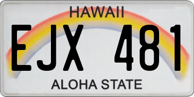 HI license plate EJX481