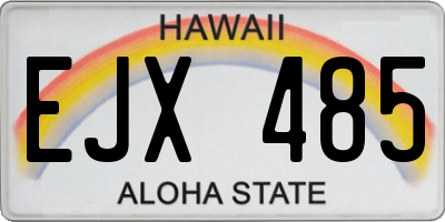HI license plate EJX485