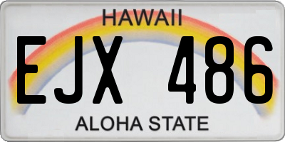 HI license plate EJX486