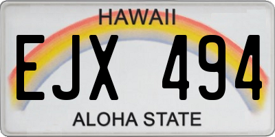 HI license plate EJX494