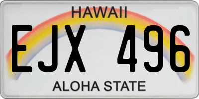 HI license plate EJX496