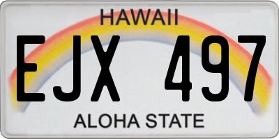 HI license plate EJX497