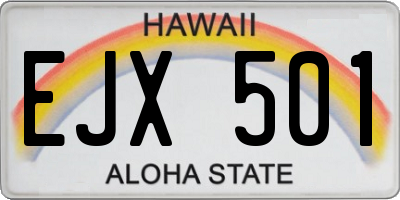 HI license plate EJX501