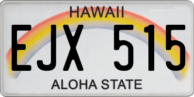 HI license plate EJX515